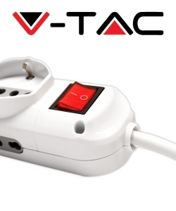 Priza multipla V-TAC cu 6 iesiri, cablu 1.5 m, cu intrerupator, culoare alba - Img 9