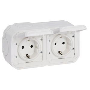 Priza pentru spatii umede Legrand Plexo New, 2-fach, IP44, alba - Img 1