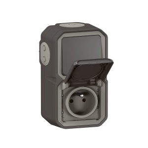 Priza si intrerupator Legrand Plexo IP55, 16 A, 250 V, waterproof, gri alb