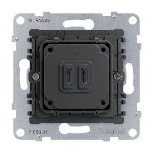 Priza USB Legrand SEANO CC, 30W, 2 porturi, sistem de montare simplu