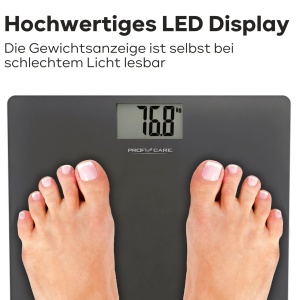 ProfiCare PC-PW 3122 Cantar Digital cu Suprafata din Sticla Gri LCD Display - Img 4