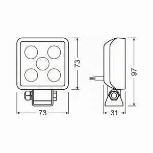 Proiector LED Osram LEDriving CUBE VX70-WD, 550 Lumen, 43m, IP67, 2 buc - Img 2