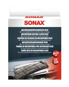 Prosoape din microfibra SONAX MicrofaserTrockenTuch Plus, 1 bucata, uscare rapida, design delicat