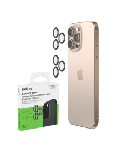 Protectie camera Belkin TemperedGlass pentru iPhone 17 Pro, 17 Pro Max, 16 Pro, 16 Pro Max, 2 bucati