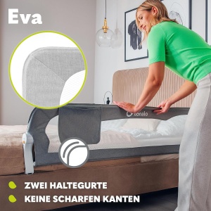 Protectie pentru pat Lionelo Eva, 150 cm, pliabila, cu retea aerisita - Img 3