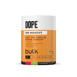 Pulbere Pre-Workout Bulk Dope, 495 g, Aroma Capsuni si Lime, 30 Portii