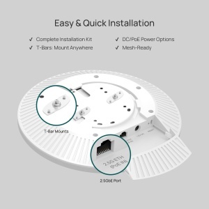 Punct de Acces Wi-Fi 7 TP-Link Omada EAP770, Tri-Band, 5765 Mbps, 2,5G-PoE - Img 6