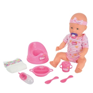 Pupa New Born Simba 105039005, 43 cm, cu functie de baut si pipi, 8 piese