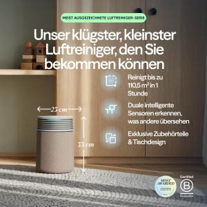 Purificator de aer BLUEAIR Blue Signature SP1i, 22,3 m, cu filtrare HEPASilent, design elegant - Img 2