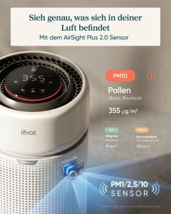 Purificator de aer Levoit Eleva 300X, capacitate 56 m, filtru HEPA, tehnologie DuoShield - Img 3