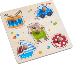 Puzzle din lemn HABA 304608, 5 piese, culori vii, pentru copii peste 12 luni