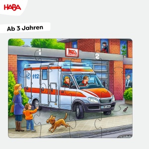 Puzzle HABA Set 3 Piese pentru Copii cu 12, 15 si 18 Piese - Tematica Politie si Pompieri - Img 4