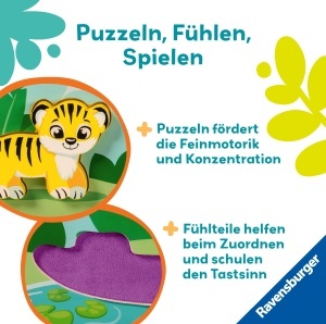 Puzzle magnetic Ravensburger 4872 din lemn model Jungla 6 piese pentru copii 1 ani - Img 5