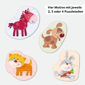 Puzzle-uri HABA 4 - Set cu 4 piese pentru copii de la 2 ani, animale simpatice - Img 3
