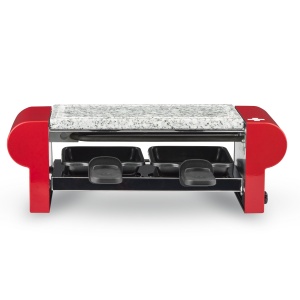 Raclette pentru 2 persoane H.Koenig RP2 cu placa din piatra, 350W, rosu - Img 2