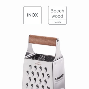 Radea cu 4 fete LACOR 61365 din inox cu maner din lemn de fag, 9x6.5x22 cm - Img 5