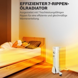 Radiator electric Clatronic RA 3735, 1500W, 7 rippen, mobil - Img 3