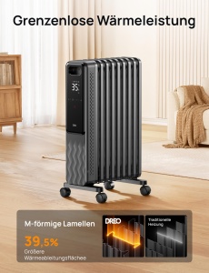 Radiator electric Dreo OH310 2000W 9 elemente telecomanda termostat reglabil - Img 3