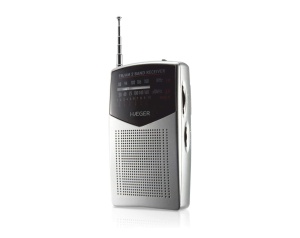 Radio portabil HAEGER cu antena telescopica de 29 cm, LED, intrare pentru casti