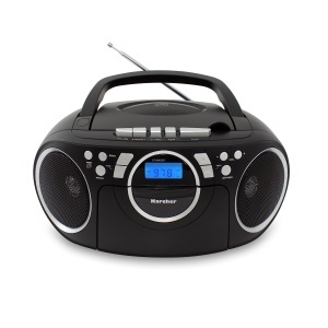 Radio portabil Karcher RR 5042-B cu CD player, casetofon si AUX-In