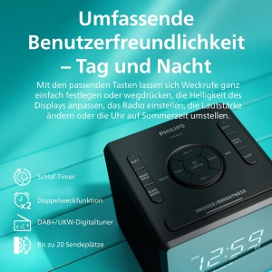 Radioul cu ceas Philips TAR465010, DABFM, afisaj LCD, USB-C, functie duala alarma - Img 5