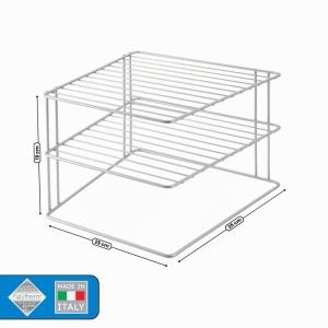 Raft de colt Metaltex Palio, 2 etaje, 25 x 25 x 19 cm, argintiu - Img 2