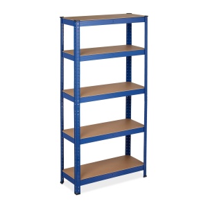 Raft de depozitare Relaxdays, 150 x 75 x 30 cm, capacitate 875 kg, albastru - Img 1