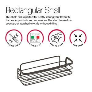 Raft Metaltex Origin Lava, 26 x 6 x 10 cm, Negru, Antistatic - Img 3
