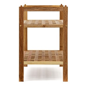 Raft pentru pantofi Relaxdays, din lemn de nuc, 2 etaje, 40,5 x 69 x 26 cm - Img 6