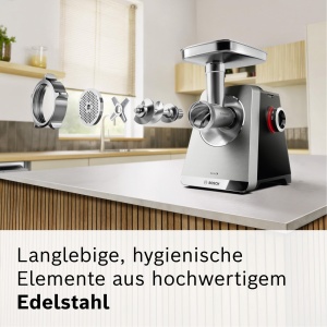 Rasnita electrica Bosch MultiPower MFWS840M, inox, 2500W, capacitate 4.5 kgmin - Img 11