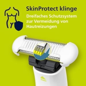 Rasnita Intima Philips OneBlade QP192428, 100 rezistenta la apa, cu 2 lame SkinProtect - Img 7