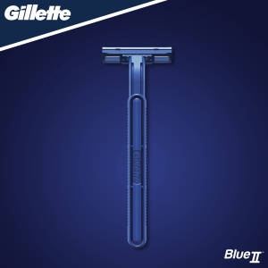 Rasoir de unica folosinta Gillette Blue II pentru barbati, 20 bucati, 2 lame durabile - Img 3