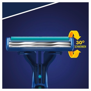 Rasoir de unica folosinta Gillette BlueII Plus Slalom pentru barbati, 2 lame, cu banda hidratanta - Img 2