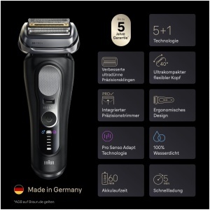 Rasoir electric Braun Series 9 PRO 9610si, 51 lame de precizie, negru - Img 8