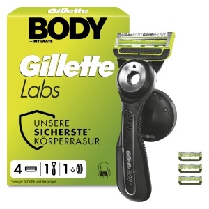 Rasoir pentru corp si zone intime Gillette Labs, negru, cu 4 lame