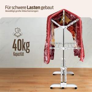 Razatoare cu rufe PORTENTUM Turm, 5 nivele, 58 carlige, capacitate 40 kg - Img 5
