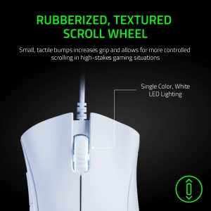 Razer DeathAdder Essential (2021) - Mouse de gaming cu fir de 6400 DPI cu senzor optic (5 butoane programabile, factor de forma ergonomic, durata de viata de 10 milioane de clicuri) Alb - Img 5
