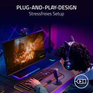 Razer Seiren V3 Mini - Microfon USB ultracompact (microfon cu condensator supercardioid de 14 mm, senzor Tap-to-Mute cu afisaj LED, amortizor integrat, design plug-and-play) Negru - Img 6