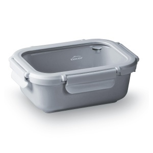 Recipient ceramic Lacor 64631, 650 ml, culoare gri, cu capac din sticla