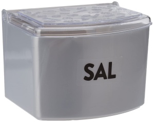 Recipient Metaltex Salero din plastic cu capac rabatabil ideal pentru depozitarea sarii