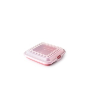Recipient pentru sandviciuri IBILI, 14.5x14.5x3.6 cm, plastic BPA-free, rosu