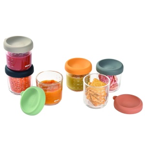 Recipient sticla pentru hrana bebelusi Beaba - 6 buc - 250 ml - design colorat - Img 8