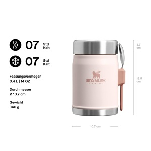 Recipient termic STANLEY 1913, 400 ml, inox, culoare Rose Quartz, mentine temperatura 7 ore - Img 2