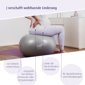 Reer Gymnastikball Mama 2025 Gri Anti-Burst 65cm - Img 2