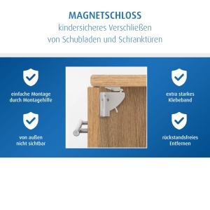 Reer Magnetschloss Set 8 Piese Siguranta Magnetica pentru Copii si Bebelusi - Img 4