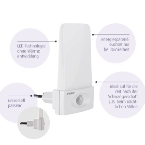 Reer Mama Lumina de Noapte cu Senzor de Miscare LED Alb Transparent - Img 6