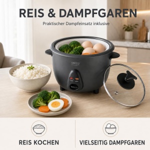 Reiscocher Camry 1L - 400W, cu functie de mentinere la cald, gri - Img 6