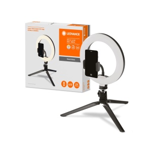 Ringlicht LED Ledvance cu Stativ 190mm, 10W, 72 LEDs, Negru