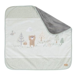 Roba Babydecke Woodland Buddies 80x80 cm Pastel Verde si Gri Ultra Moale - Img 2