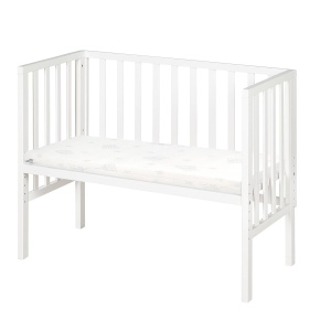 Roba Beistellbett 2 in 1 cu matrace si bariera mesh, 45 x 90 cm, alb